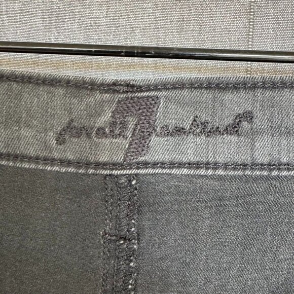 VIntage 7 For All Mankind The Trouser Dark Grey Stretch Low Rise Wide Leg Jeans - Picture 12 of 15